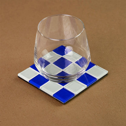 Glasmosaik Untersetzer - blue
