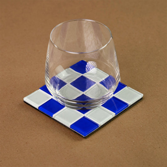 Glasmosaik Untersetzer - blue