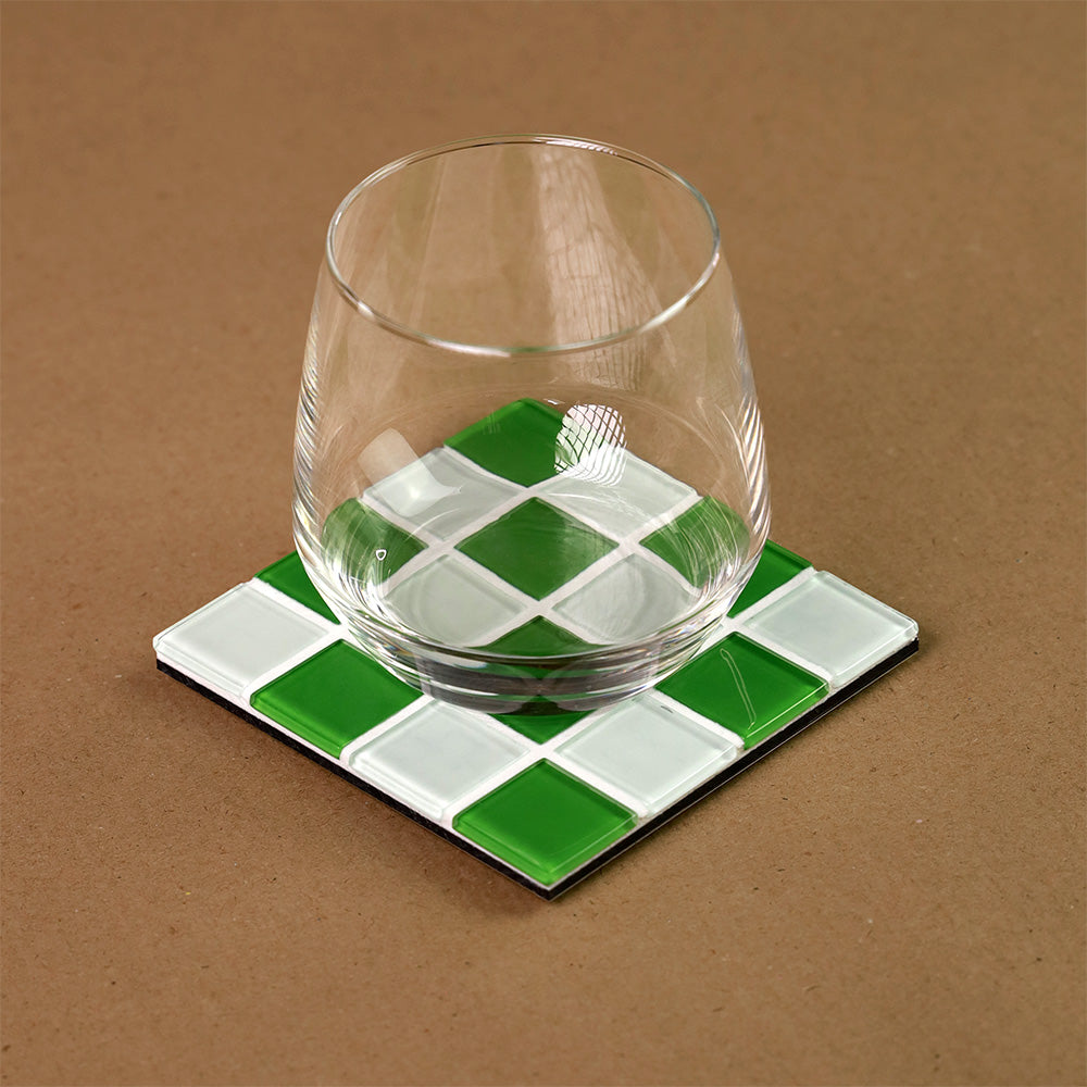 Glasmosaik Untersetzer - green